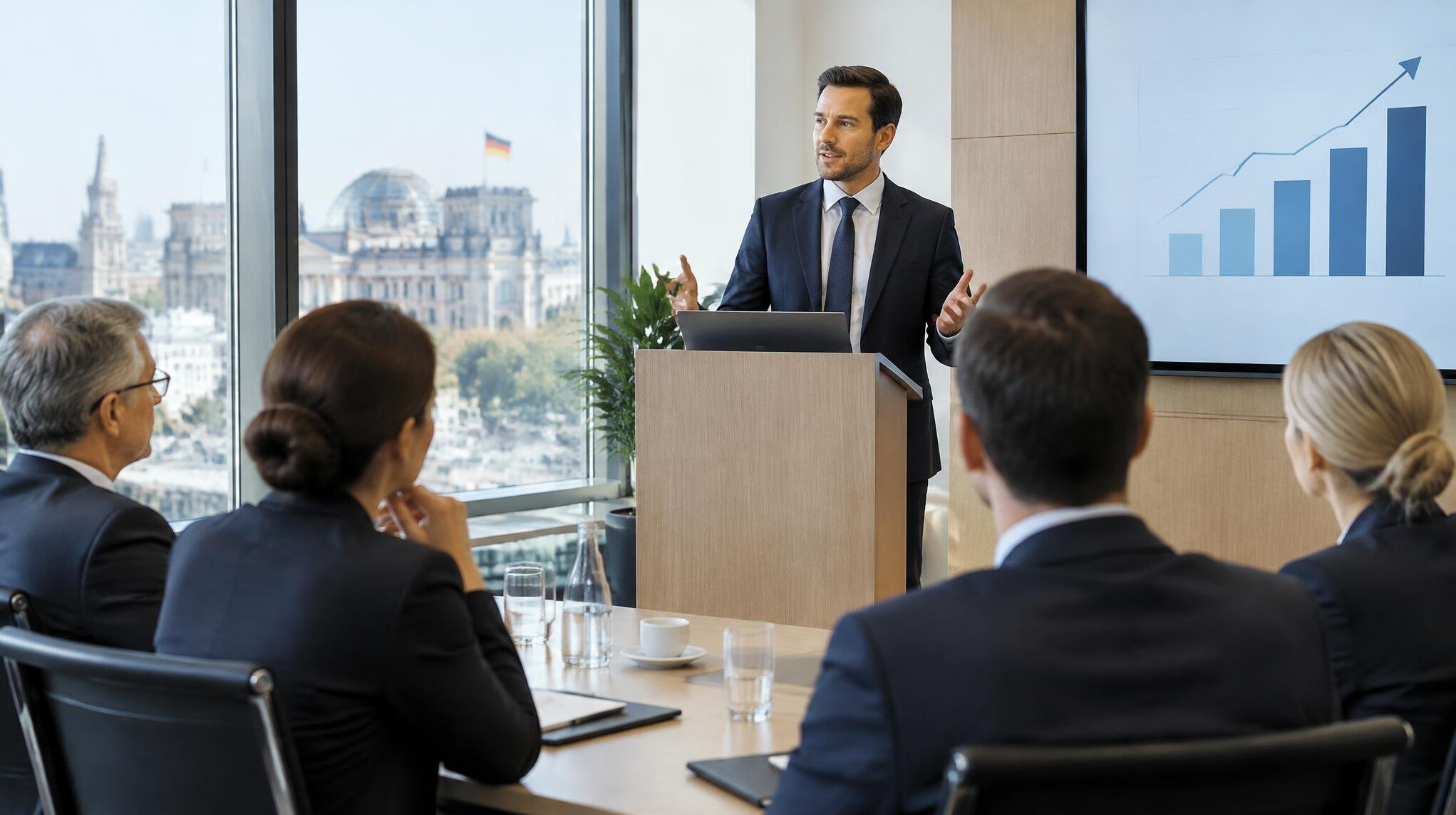 business presentation in meeting room