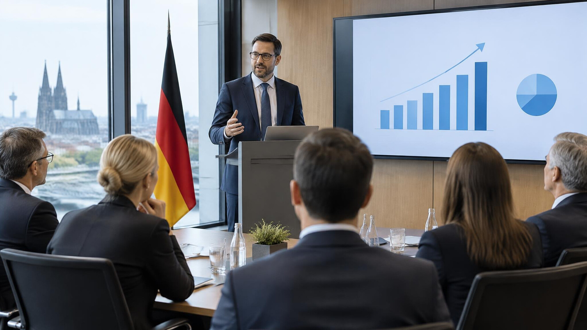 business presentation in meeting room